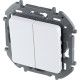 Выключатель двухклавишный - Legrand/Daccord Inspiria - 10АХ 250В безвинтовые зажимы - белый