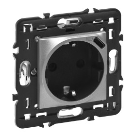 Legrand Mosaic Алюминий Розетка 2К+3 с USB-C, программа, немецкий стандарт, с суппортом.