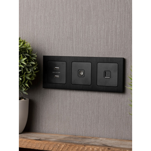 Стокгольм Рамка 3-местная металлическая черная EKF PROxima