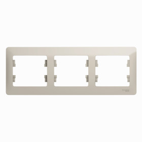 Systeme Electric Glossa Молочный Рамка 3-ая, горизонтальная