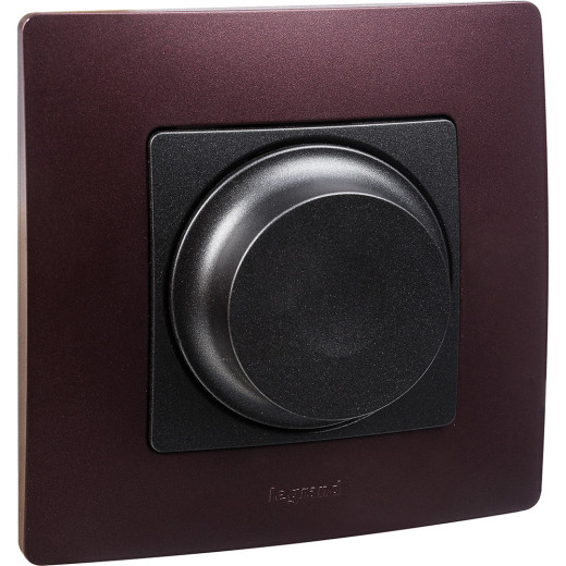 Диммер поворотно-нажимной универсальный LED - Legrand Etika - 300Вт без нейтрали - антрацит