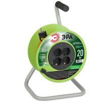ЭРА Удлинитель силовой RP-4e-3х0.75-20m на пластиковой катушке c заземлением 4 розетки 20м ПВС 3х0,75мм2
