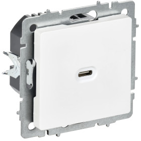 IEK BRITE Роз. USB C 65Вт высокоскор. зар. РЮ12-1-БрАБ а/б