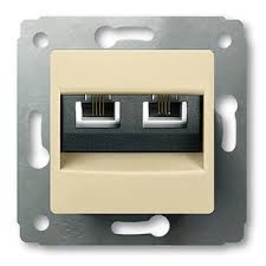 Cariva DIY Розетка RJ11 - 2 входа, слоновая кость