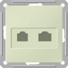 Systeme Electric Wessen 59 Беж Розетка 2-ая ТЛФ + компьютерная 5е (RJ11+RJ45)