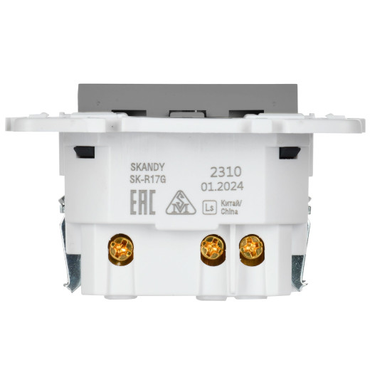 SKANDY Роз. с з/к/ш 16А с USB C 18Вт SK-R17Gr сер. IEK