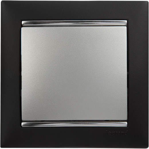 Выключатель одноклавишный - Legrand Valena - 10А 250В схема 1 безвинтовые зажимы - алюминий