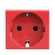 Розетка силовая 2Р+Е, со шторками, Viva, 2 мод., красная