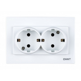 CHINT 2-местная розетка с заземляющим контактом 16А 250В рамочная