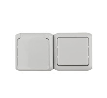 Legrand Quteo Сер Блок Выключатель 1-кл+роз с/з с шт IP44.