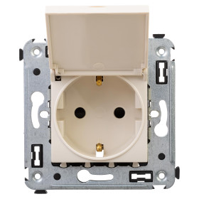 DKC Avanti Розетка с крышкой в стену, 2P+E, с з/ш, 