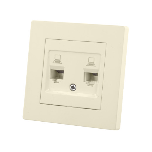 Розетка компьютерная двойная RJ45 сл. кость 