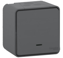 Schneider Electric Mureva Styl наруж Антрацит Выключатель кнопочный с подсветкой, IP55