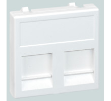 Simon Connect Алюминий Адаптер на 2 RJ45 CJ545U(FM), CJ546U(FM), шторка, 45х45мм