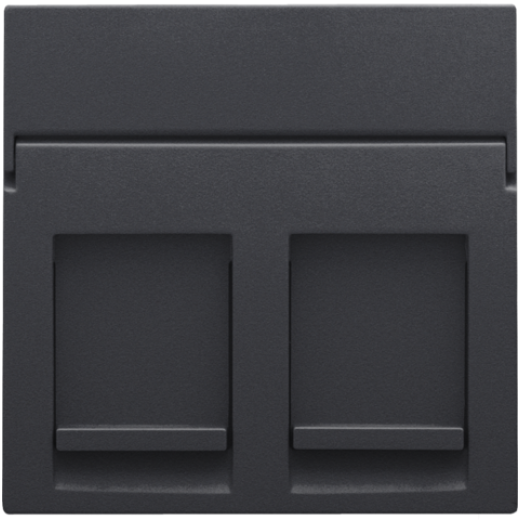 Накладка на розетку RJx2, антрацит