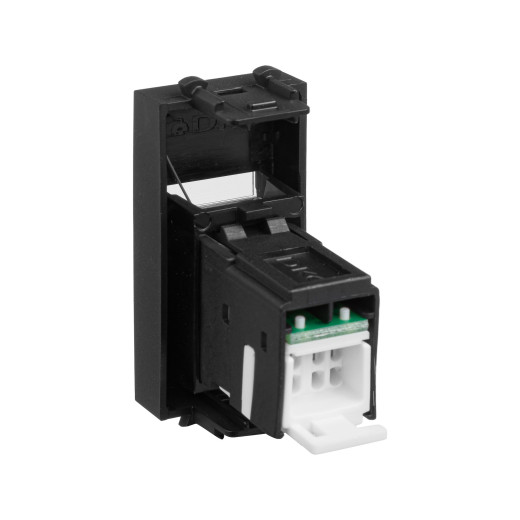 Компьютерная розетка RJ-45 модульная, кат.6, Avanti, черный матовый, 1 модуль