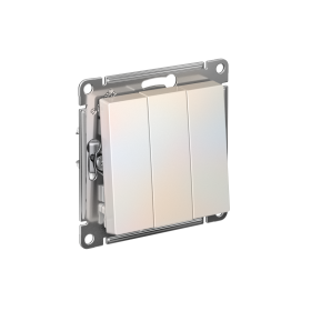 Systeme Electric AtlasDesign Жемчуг Выключатель 3-клавишный сх.1+1+1, 10АХ, механизм