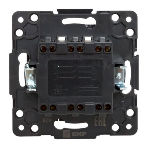 Стокгольм Механизм Выключателя 3-кл. 10А автоматические клеммы черный EKF PROxima