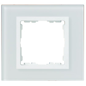 Simon 82 Centr. Белый/Белый(стекло) Рамка с суппортом на 5 узких модулей