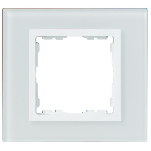 Рамка с суппортом на 5 узких модулей, S82C, белый - белый(стекло)