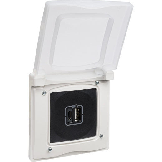 Рамка с защитной крышкой IP44 - Legrand Etika - белый