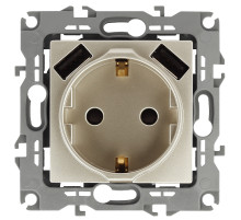 ЭРА Розетка Серия 12 12-4109-04 2P+E 16A-250В штор. с 2xUSB 5В-3А шампань