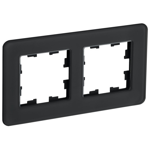 BRITE Рамка 2-мест. РУ-2-2-Бр стекло черн. RE IEK