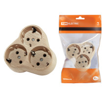 TDM Блок на 3 гнезда 2П+З круглый 16А 250B 