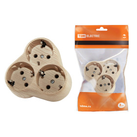 TDM Блок на 3 гнезда 2П+З круглый 16А 250B 