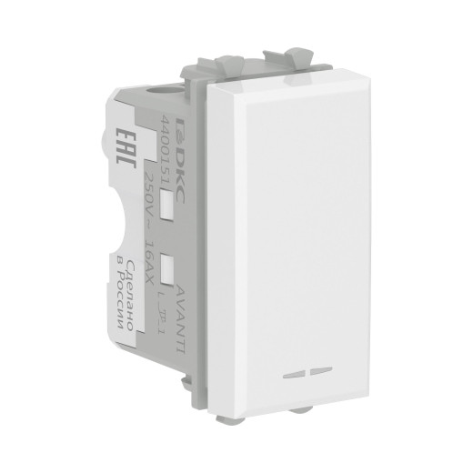 Кнопка модульная, Avanti, белое облако, 1 модуль