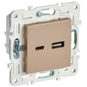 IEK SKANDY Песочный Розетка USB A+C 3,1А SK-R14Sa