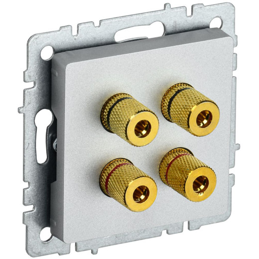 BRITE Аудиорозетка 4-мест. РА10-БрА алюм. IEK