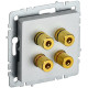 BRITE Аудиорозетка 4-мест. РА10-БрА алюм. IEK