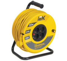 IEK Катушка УК50 с термозащитой 4 места 2Р+PЕ/50метров 3х1,5 мм2 Industrial