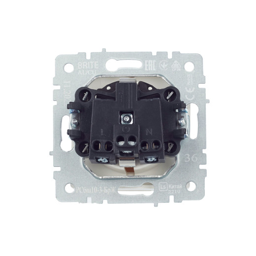 BRITE Роз. с з/к/ш с кр. 16А IP20 РСбш10-3-БрЖ жемч. IEK