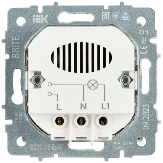 BRITE Выключ. карточный 30А ВС10-1-8-БрЖ жемч. IEK