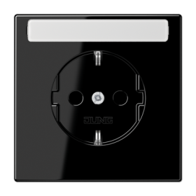 JUNG Штепсельная розетка SCHUKO 16A, 250V~ с полем для надписи чёрная