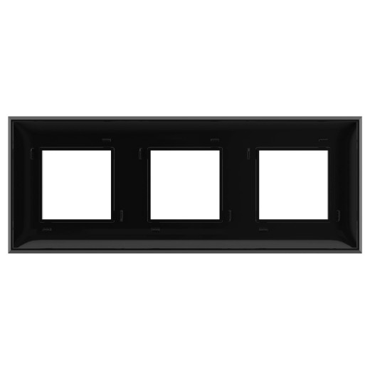 Рамка 3 поста (6 мод.), Avanti, черный квадрат