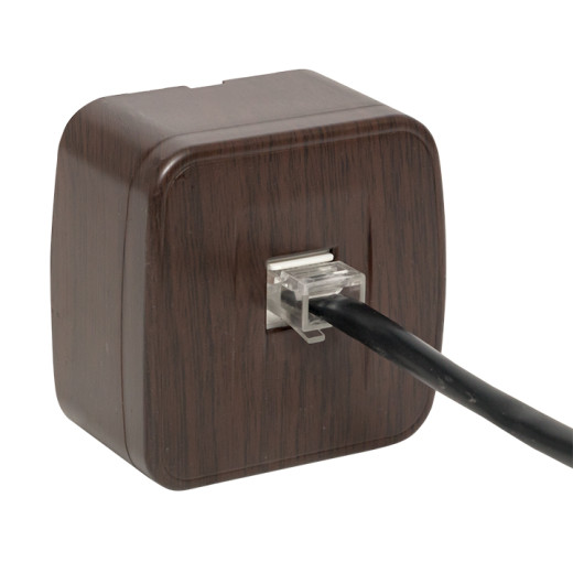 Розетка RJ-45 1-местная ОП Минск, 1А, 120В, тёмное дерево EKF