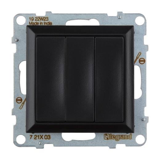 SUNO. Выключатель трехклавишный 20АХ 250В. Винтовые зажимы. Цвет 