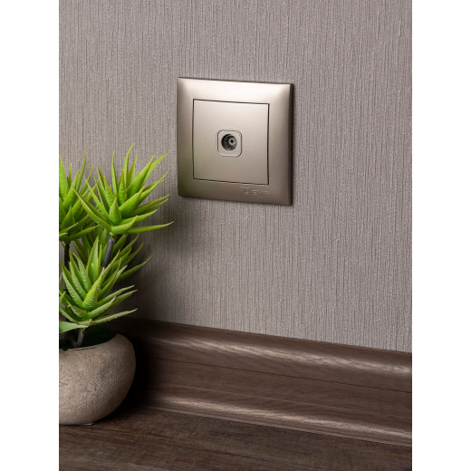 Валенсия лицевая панель розетки TV 1-местная 75Ом 5-862МГц кашемир EKF PROxima