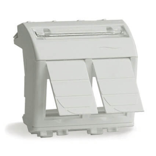 Адаптер для двух информационных разъемов Keystone, белый, 2 мод.