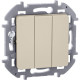 Выключатель трёхклавишный - Legrand/Daccord Inspiria - 10АХ 250В винтовые зажимы - слоновая кость