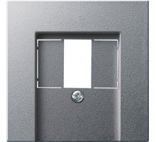 Gira S-55 Алюминий Накладка ТЛФ розетки TAE, аудиорозетки(110910),USB (107000) с шильдиком