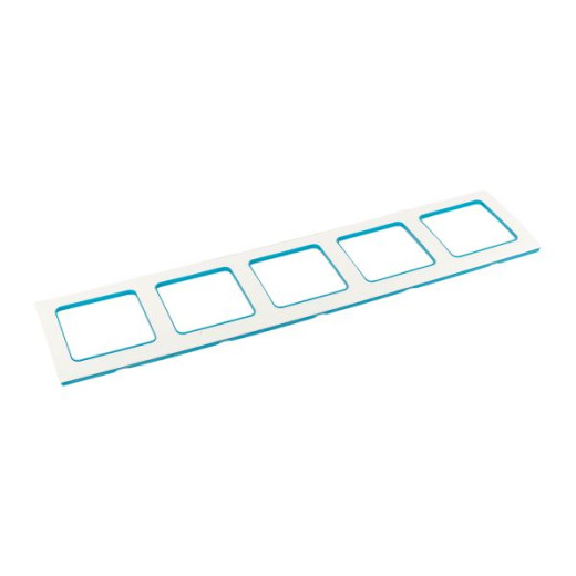 Стокгольм Рамка 5-местная белая с линией цвета синий EKF