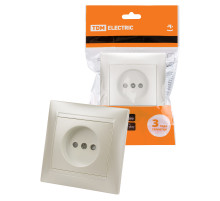 TDM Розетка 2П 10А 250В с защитными шторками перламутр 