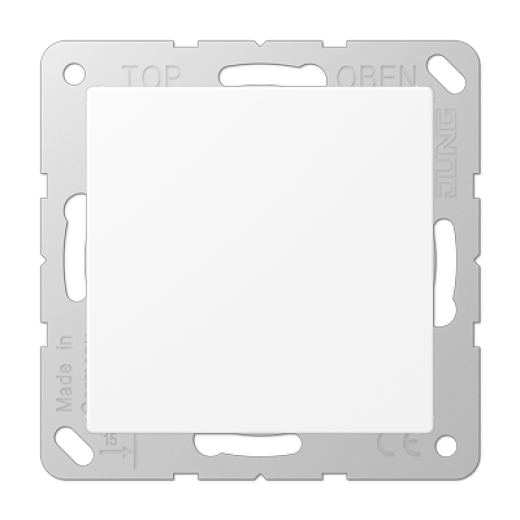 Крышка без отверстий с суппортом, термопласт, белый матовый, A500