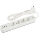 Сетевой фильтр ЭРА USF-4es-3m-3xUSBA-W с базовой защитой с заземлением с выключателем 4 розетки+3xUSBA 3,1A 3м 10А белый