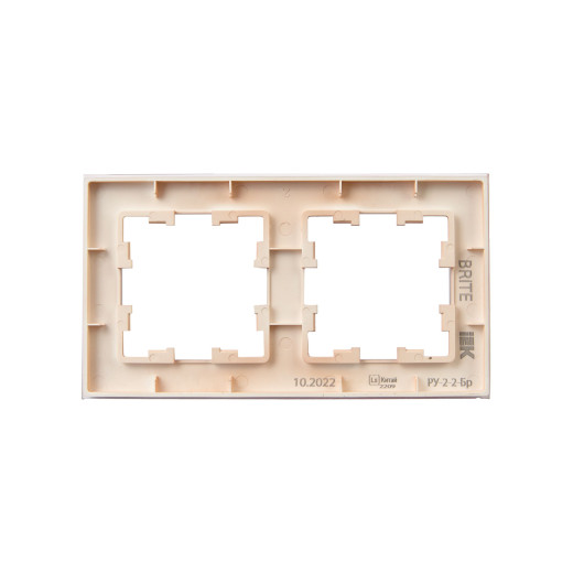 BRITE Рамка 2-мест. РУ-2-2-БрП стекло персиковый матовый IEK