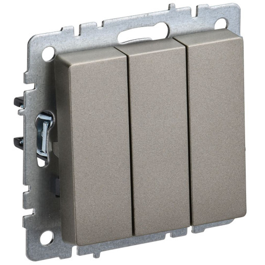 BRITE Выключ. 3-кл. 10А ВС10-3-0-БрШ шамп. IEK